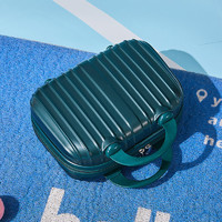 奇芮格 FN04复古14吋化妆箱手提行李箱化妆包旅行箱收纳包箱包 墨绿