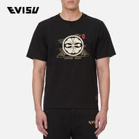 EVISU 夏季 男士潮货家花印花短袖男T恤2ESHTM2TS502XXCT 黑色 S