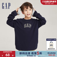 Gap 盖璞 男女童秋季LOGO纯棉运动长袖T恤舒适上衣821305