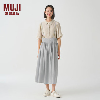 无印良品（MUJI）IDEE 女式 强捻 两穿裙 女夏季款裙子 棉麻 GAD14C4S 蓝灰色 L 165/72A