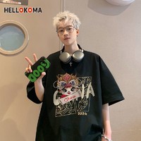 HELLOKOMA HELLO KOMA2024纯棉短袖龙年本命年印花短袖夏季潮牌宽松半袖t恤