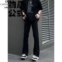 卡丹狄诺 cleanfit黑色微喇牛仔裤男夏季修身直筒vibe美式高街潮牌休闲裤子