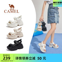 CAMEL 骆驼 女鞋2024夏季新款运动老爹凉鞋女款厚底增高休闲魔术贴沙滩鞋