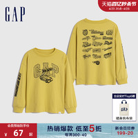 Gap 盖璞 男幼童春秋长袖T恤潮酷时髦纯棉舒适上衣774029
