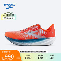 布鲁克斯 BROOKS跑步鞋男女缓震运动鞋马拉松竞速跑鞋 Hyperion Max 烈风 【男】番茄红/冰晶蓝/泰坦蓝 44.5