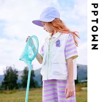 PPTOWN 巴巴小镇 女童马甲春装2024新款洋气春季儿童马夹背心中大童外套女