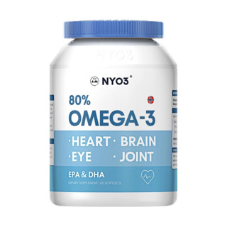 NYO3挪威进口深海鱼鱼油软胶囊高浓缩omega3中老年鱼肝油  1瓶