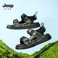 Jeep 吉普 童鞋凉鞋夏季夏款2023新款软底防滑魔术贴中大童男孩沙滩鞋潮