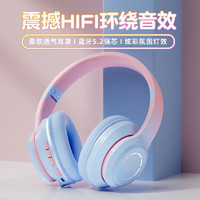 吉荔 头戴式蓝牙耳机无线耳麦手机电脑运动降噪电竞新升级 渐变蓝-HIFI音质