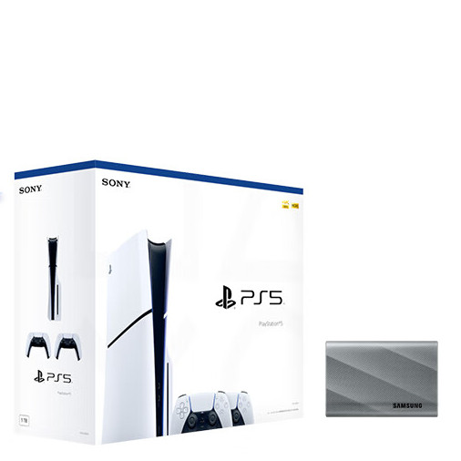 SONY 索尼 PlayStation 5系列 PS5 slim 光驱版 国行 游戏机 游戏机+双手柄+三星T9移动固态硬盘1TB星际灰