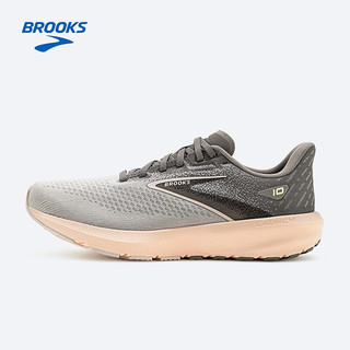 布鲁克斯（BROOKS）男轻盈缓震女透气耐磨疾速跑鞋Launch 启速10 【女】灰色/水晶灰/淡桃色 41