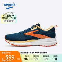 布鲁克斯BROOKS跑步鞋女鞋专业缓震运动鞋男鞋网面透气跑鞋Trace 3 轨迹 【女】蓝色/水橙色/旭日黄 40