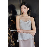 JK&JS 2024春夏季中国风新中式薄款吊带群女士V领背心修身上衣