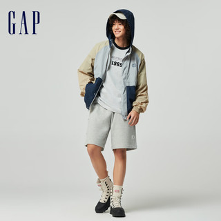 Gap 盖璞 男女撞色纯棉短袖T恤 885838 黑灰撞色 L