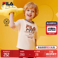 FILA 斐乐 KIDSxWiggleWiggle斐乐童装男童短袖2024夏新款儿童纯棉T恤