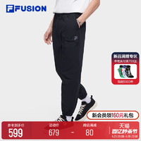 FILA 斐乐 FUSION斐乐潮牌梭织长裤男2024夏新款时尚卫裤宽松休闲裤子