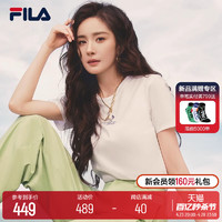 FILA 斐乐 女子短袖T恤2024春夏新款冰丝抗菌刺绣上衣