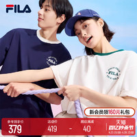 FILA 斐乐 情侣短袖T恤2024年春夏新款撞色女上衣抗菌冰丝半袖衫男