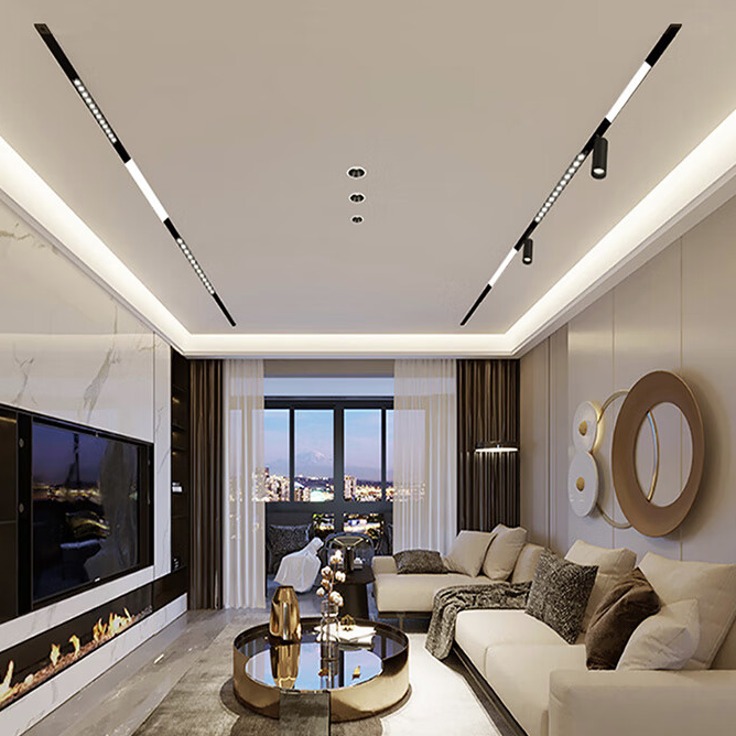  Lighting 雷士 NVC  灵影系列 ESJJO1406-B LED磁吸轨道灯 3米4灯A套餐