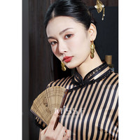 四小姐高贵新中式真丝旗袍2024春秋走秀礼服裙轻奢小众高端 小楼月 L