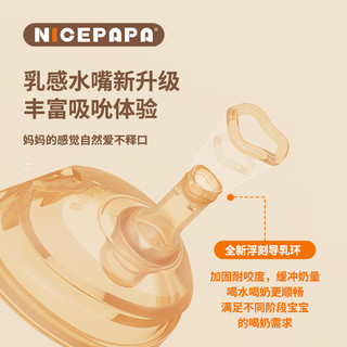 Nice Papa 奶爸爸 Nicepapa）翻盖PPSU专用硅胶奶嘴 吸管 仿母乳触感奶嘴 一字孔水嘴(12个月+)不带吸管