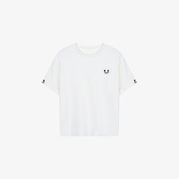 百家好（Basic House）刺绣笑脸圆领T恤女春季简约个性白色短袖上衣-B0624H5L722 白色 S85-110斤