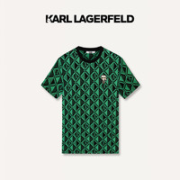 Karl Lagerfeld卡尔拉格斐轻奢老佛爷男装 24夏款KARL钉珠图案棉质短袖T恤 绿色 50