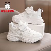 百亿补贴：BoBDoG 巴布豆 男童鞋2024秋季新款小白鞋软底防滑女童校园潮流运动跑步鞋