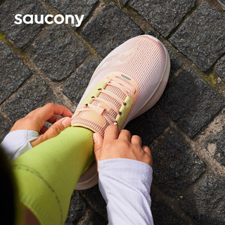 Saucony索康尼威途跑鞋女鞋24年夏季缓震软底运动鞋子VESSEL 粉黄2 39