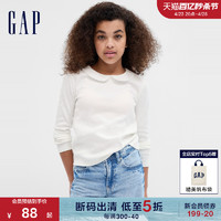 Gap 盖璞 女童秋季2023新款洋气修身娃娃领长袖T恤740056儿童装上衣