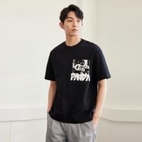 GXG 24夏季时尚针织熊猫图案男女同款圆领短袖t恤