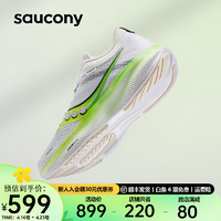 Saucony索康尼驭途16跑鞋男夏季减震跑步训练慢跑男女运动鞋子ride16 白绿75【男款】 40