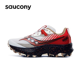 Saucony索康尼啡驰女鞋全掌碳板跑鞋竞速越野跑鞋24年运动鞋 灰红-86 38.5