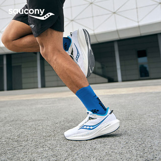 Saucony索康尼胜利21跑鞋男专业减震透气训练跑步运动鞋子Triumph胜利21 白兰106 42 白兰106【新】