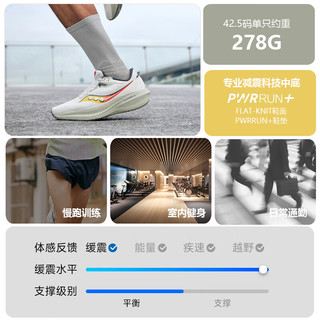 Saucony索康尼胜利21跑鞋男专业减震透气训练跑步运动鞋子Triumph胜利21 灰黄111【宽楦】 43