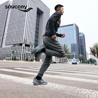 Saucony索康尼胜利21跑鞋男专业减震透气训练跑步运动鞋子Triumph胜利21 灰黑20 40