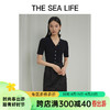 THE SEA LIFE欧海一生 针织衫24春夏修身短袖舒凉气质针织衫X15868 黑法师 M