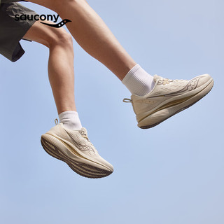 Saucony索康尼浪潮透气跑鞋男训练入门进阶尼龙板跑步运动鞋子Tide浪潮 米咖啡9【男女同款】 42