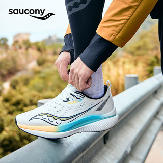 Saucony索康尼浪潮透气跑鞋男训练入门进阶尼龙板跑步运动鞋子Tide浪潮 厦门配色1【男女同款】 41