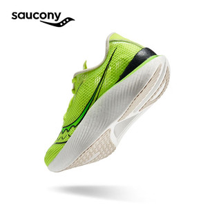 Saucony索康尼啡鹏3全掌碳板跑鞋女专业比赛竞速减震马拉松运动鞋子pro3 绿黑75 35.5