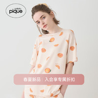 gelatopique24春夏女睡衣凉感彩色水果短袖T恤PWCT242257 橘色 F