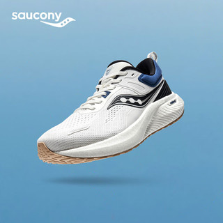 Saucony索康尼澎湃男跑鞋减震训练入门夏季男女同款运动鞋子Surge 白黑兰5（男款2代） 40