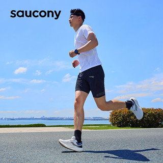 Saucony索康尼澎湃男跑鞋减震训练入门夏季男女同款运动鞋子Surge 白黑兰5（男款2代） 36