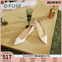 D:FUSE Dfuse2024春夏简约通勤双D扣细高跟单鞋女DF41111108
