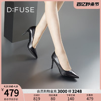 D:FUSE DFuse迪芙斯秋季新款牛皮尖头气质细跟高跟单鞋DF33111050