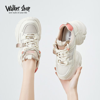 Walker Shop 奥卡索 老爹鞋女2024年春季透气休闲鞋厚底增高鞋子百搭舒适女鞋