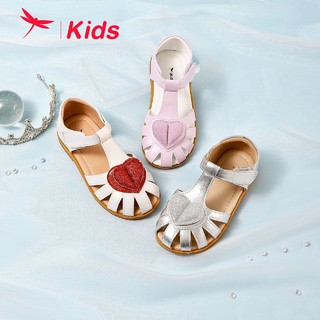 百亿补贴：红蜻蜓儿童2023夏季新款包头凉鞋小公主韩版可爱心沙滩鞋透气软底
