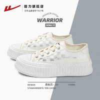 WARRIOR 回力 女鞋帆布鞋2024春夏新款网纱透气休闲板鞋厚底饼干小白鞋子女