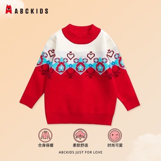 ABCKIDS 女童2023新款潮流时尚英伦樽领保暖毛衫