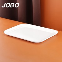 巨博（JOBO）商用密胺托盘长方形18英寸 茶盘方盘早餐盘白色1个装10个起售 经典加厚型1个装